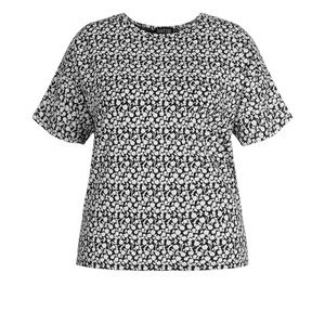 Boohoo Mono Ditsy Floral T-Shirt